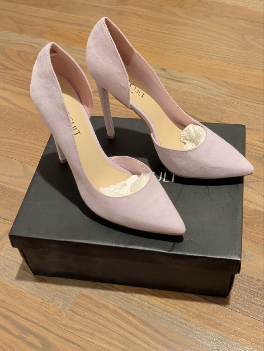 NWT Nasty Gal ShoeCult Women's Pointed Toe Pump Heels in Light Pink Lilac 37 7